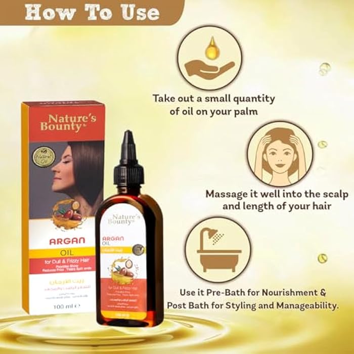 Nature's Bounty - Natural Oil, Nourishing & Strengthening, 100 ML (Argan Oil For Dull & Frizzy Hair) - Image 3
